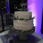 wedding cake on table without spotlight